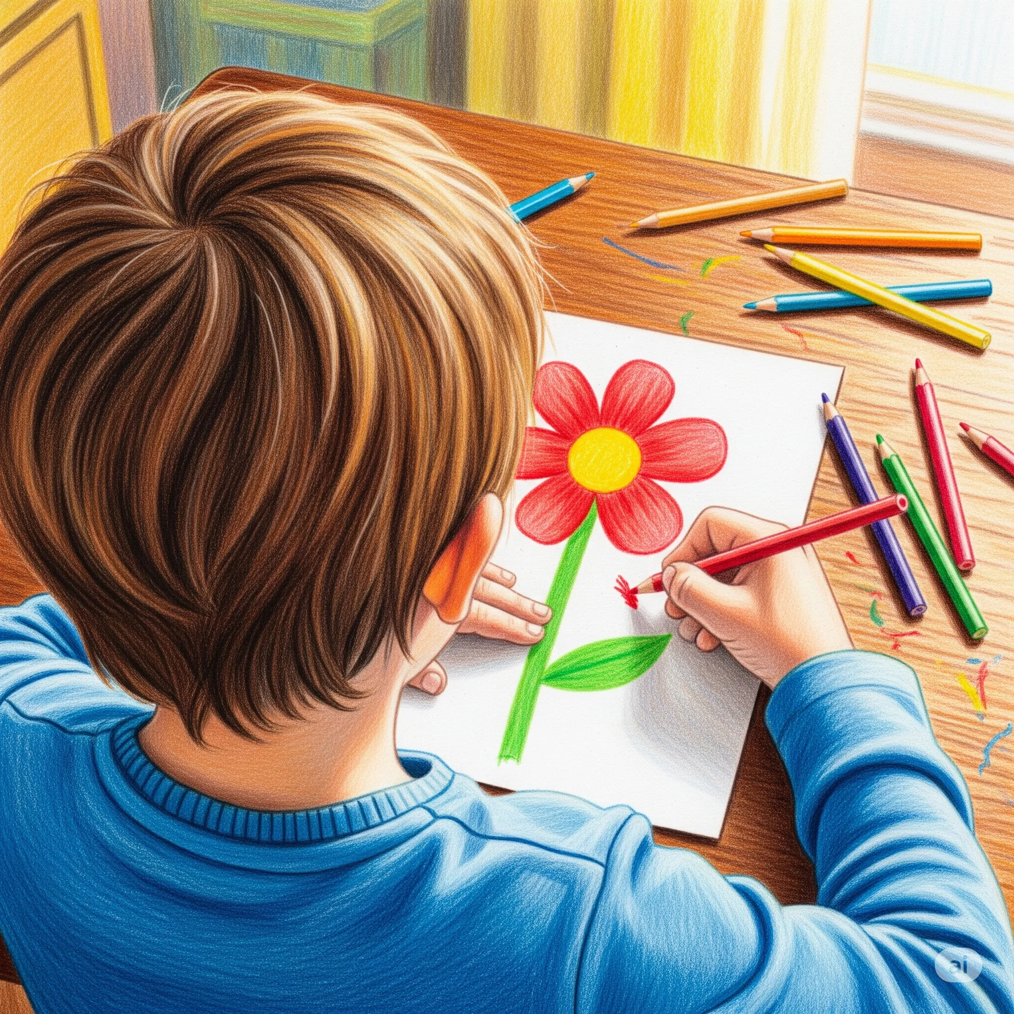 kucuk cocuk ve cicek